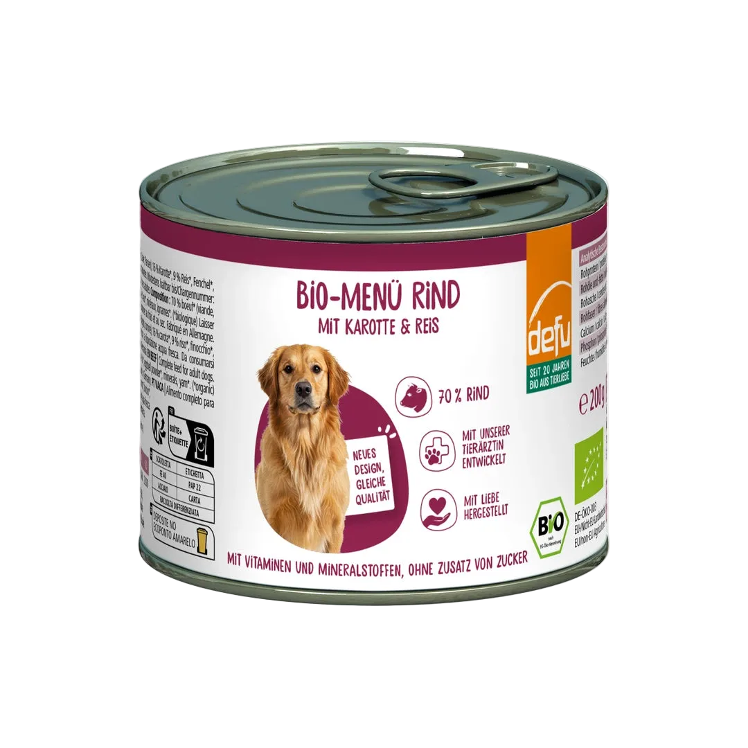Hund Bio-Menü Rind mit Karotte & Reis