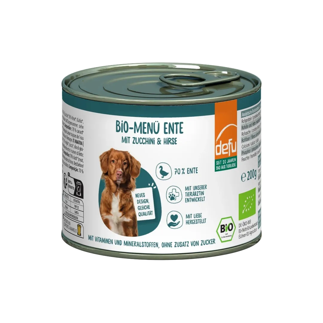 Hund Bio-Menü Ente mit Zucchini & Hirse