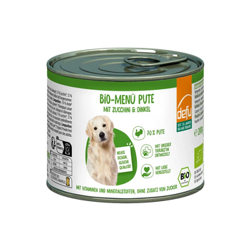 Hund Bio-Menü Pute mit Zucchini & Dinkel