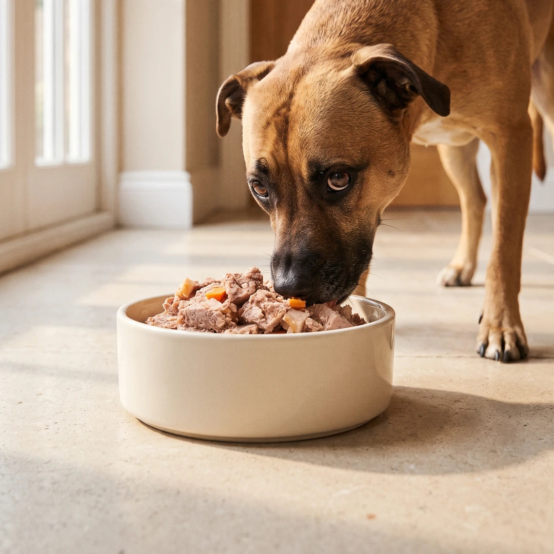 Hund Bio-Menü Ente getreidefrei mit Süßkartoffel & Pastinake