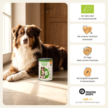Hund Bio-Menü Pute getreidefrei mit Zucchini & Kürbis