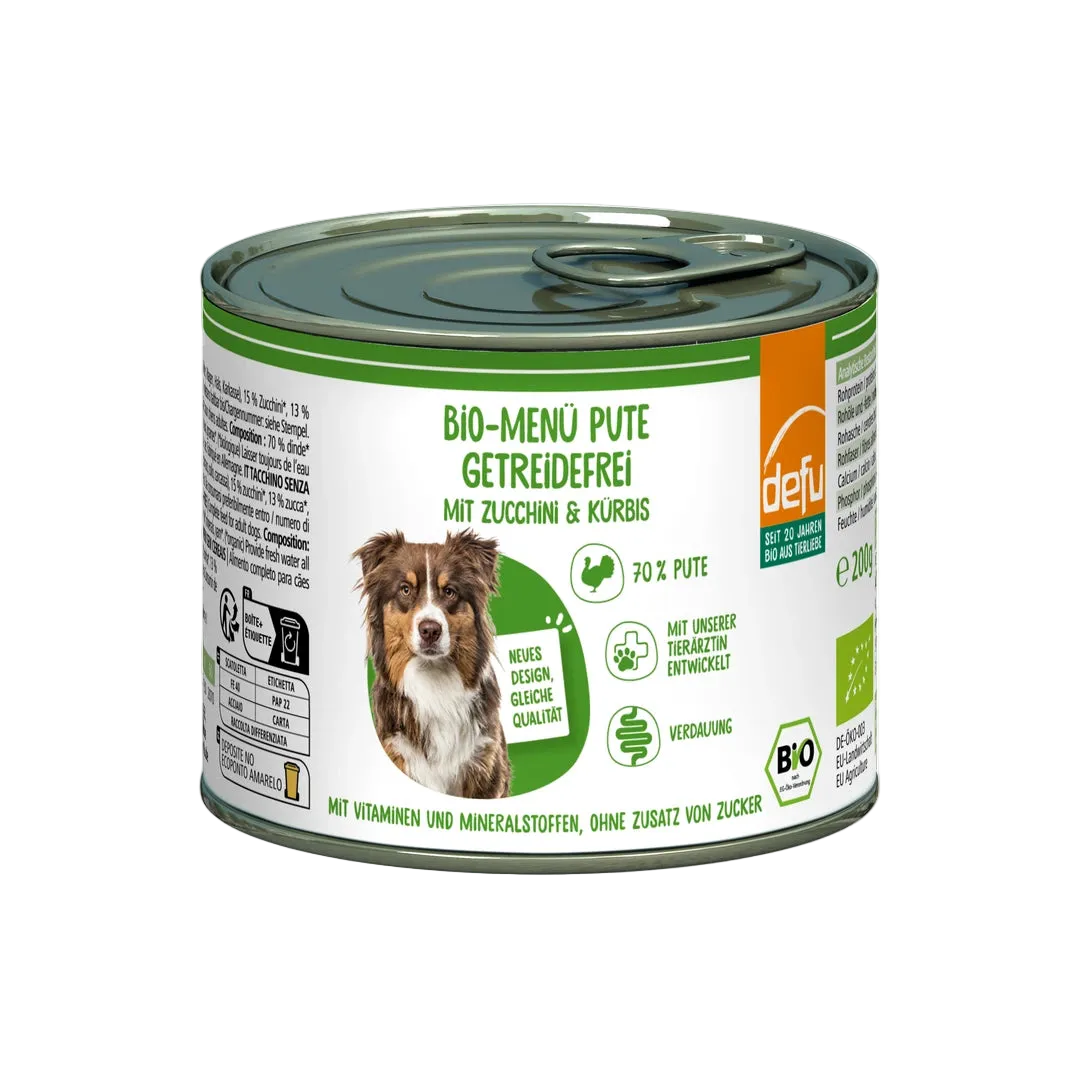 Hund Bio-Menü Pute getreidefrei mit Zucchini & Kürbis