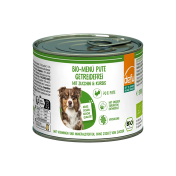 Hund Bio-Menü Pute getreidefrei mit Zucchini & Kürbis
