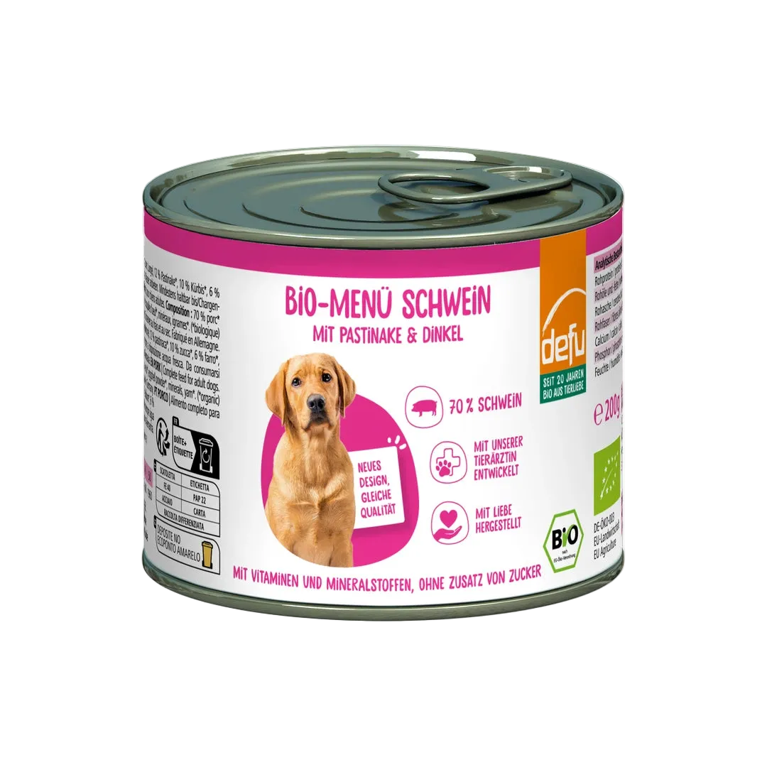 Hund Bio-Menü Schwein mit Pastinake & Dinkel