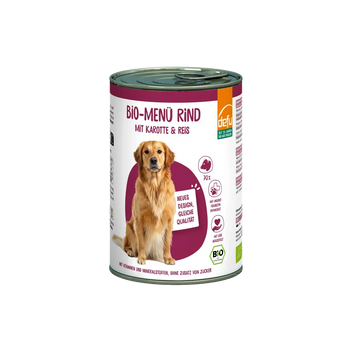 Hund Bio-Menü Rind mit Karotte & Reis