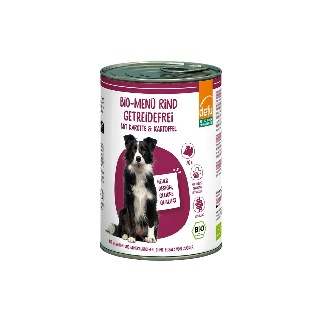 Hund Bio-Menü Rind getreidefrei mit Karotte & Kartoffel