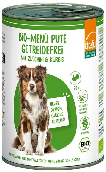 Hund Bio-Menü Pute getreidefrei mit Zucchini & Kürbis