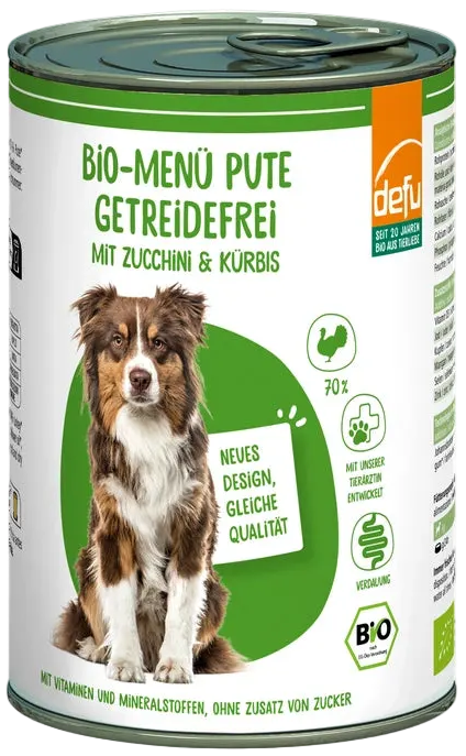Hund Bio-Menü Pute getreidefrei mit Zucchini & Kürbis