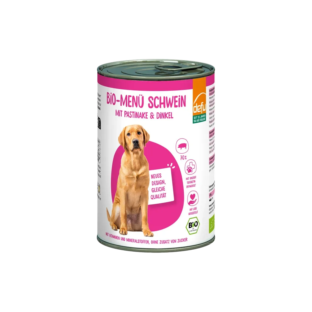 Hund Bio-Menü Schwein mit Pastinake & Dinkel