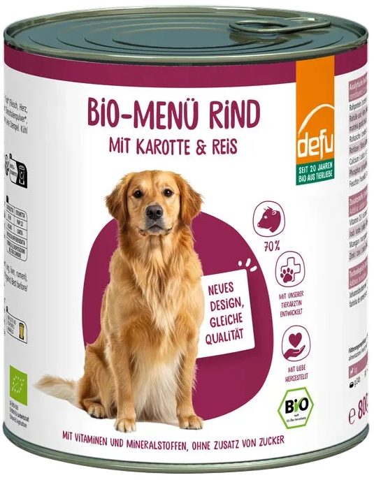 Hund Bio-Menü Rind mit Karotte & Reis