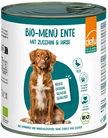 Hund Bio-Menü Ente mit Zucchini & Hirse