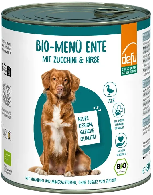 Hund Bio-Menü Ente mit Zucchini & Hirse