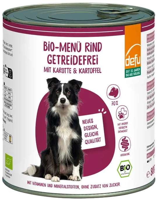 Hund Bio-Menü Rind getreidefrei mit Karotte & Kartoffel