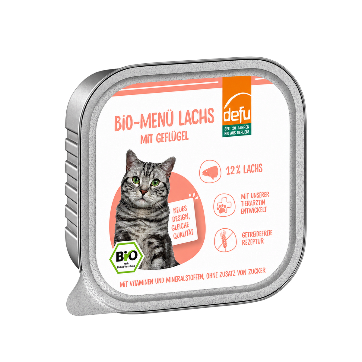 Katze Bio-Menü Lachs mit Geflügel