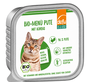 Katze Bio-Menü Pute mit Kürbis