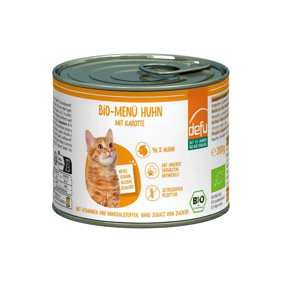 Katze Bio-Menü Huhn mit Karotte