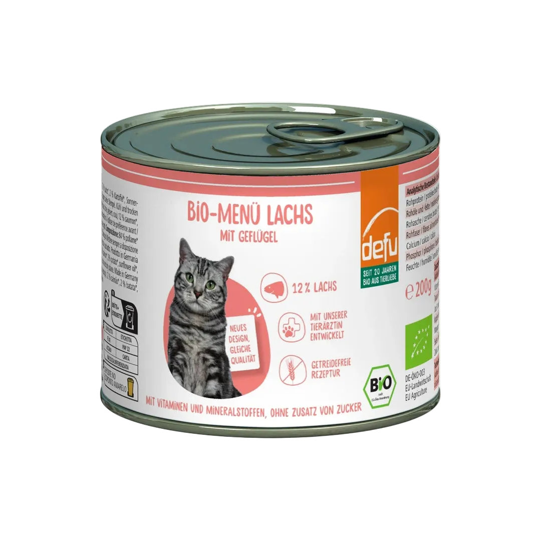 Katze Bio-Menü Lachs mit Geflügel