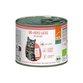 Katze Bio-Menü Lachs mit Geflügel