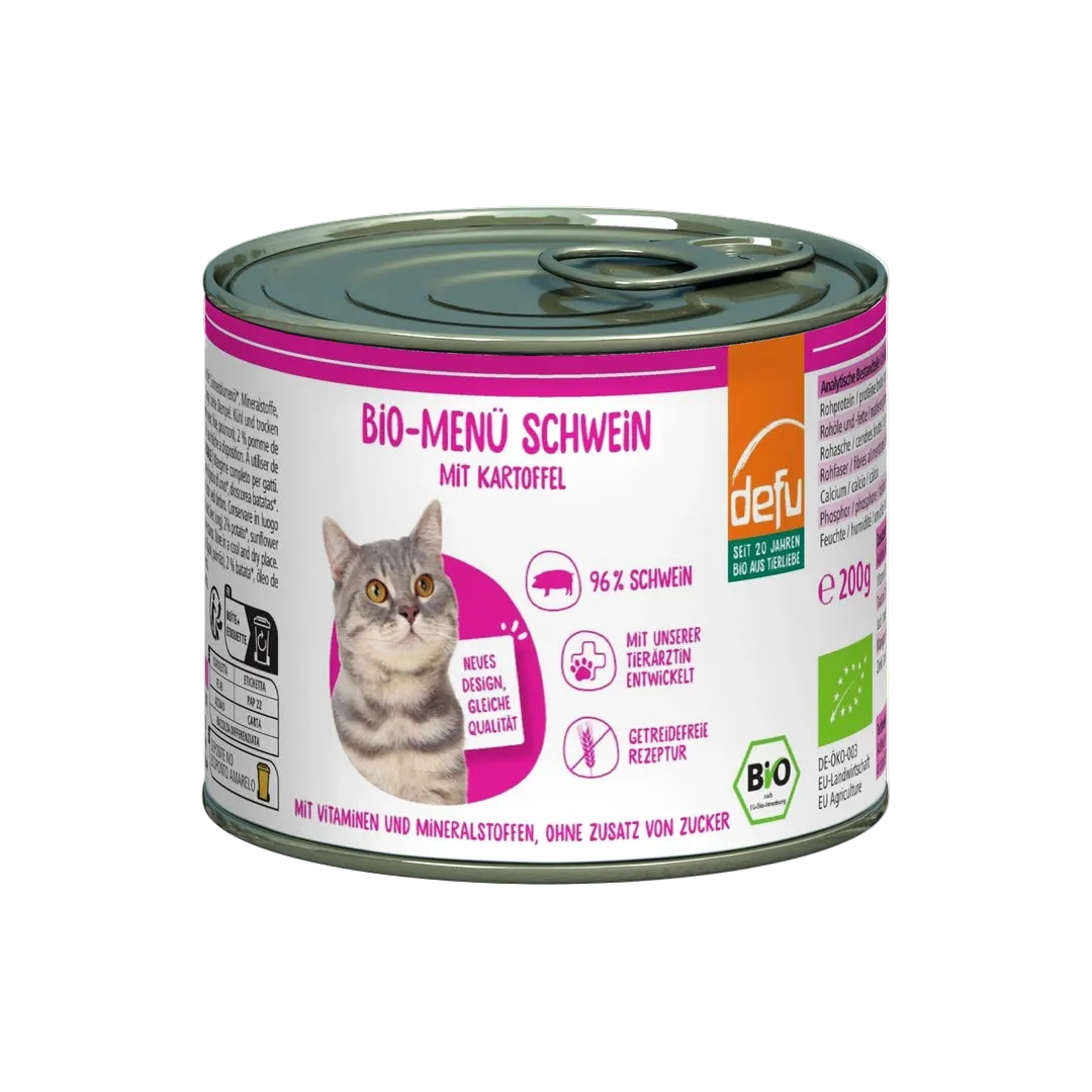 Katze Bio-Menü Schwein mit Kartoffel