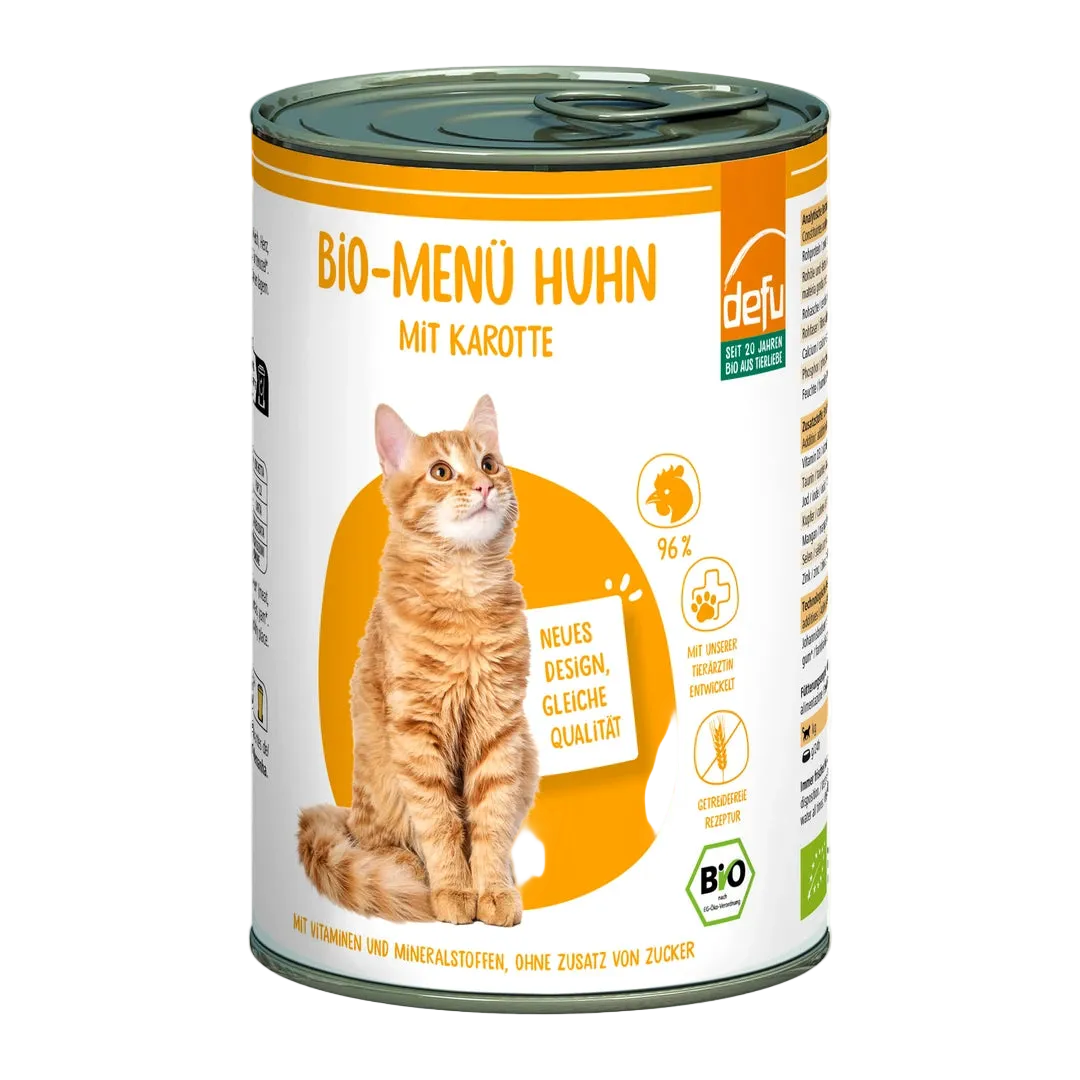 Katze Bio-Menü Huhn mit Karotte