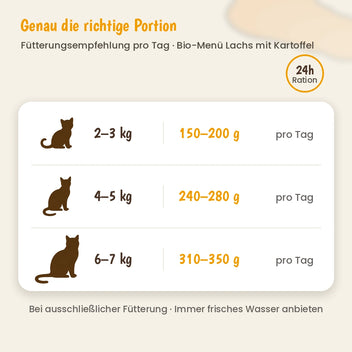 Katze Bio-Menü Lachs mit Geflügel
