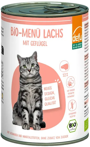 Katze Bio-Menü Lachs mit Geflügel