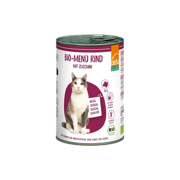 Katze Bio-Menü Rind mit Zucchini