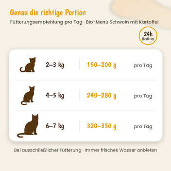 Katze Bio-Menü Schwein mit Kartoffel