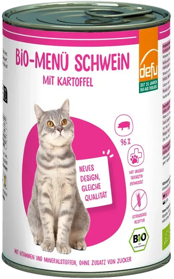 Katze Bio-Menü Schwein mit Kartoffel