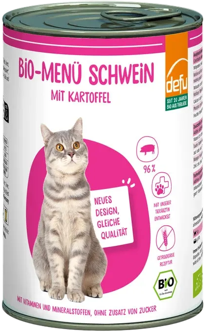 Katze Bio-Menü Schwein mit Kartoffel
