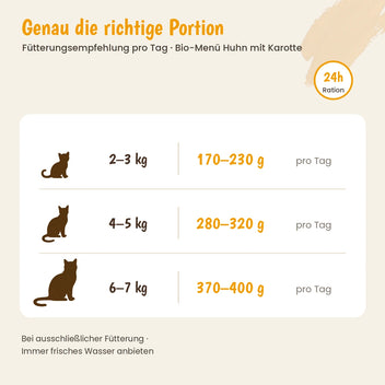 Katze Bio-Menü Huhn mit Karotte