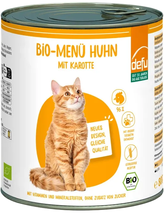 Katze Bio-Menü Huhn mit Karotte
