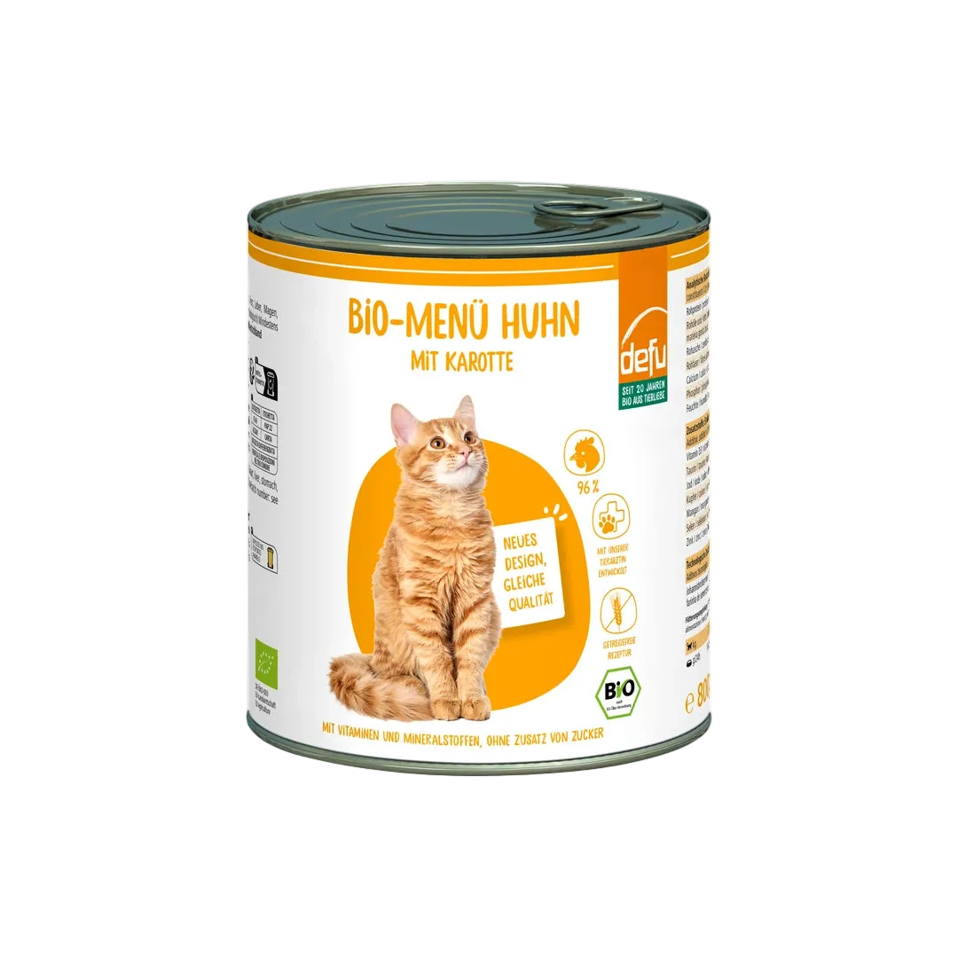 Katze Bio-Menü Huhn mit Karotte