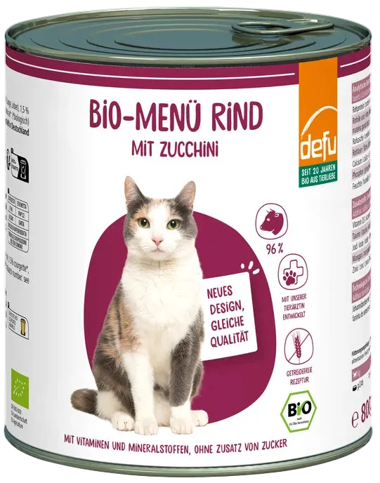 Katze Bio-Menü Rind mit Zucchini