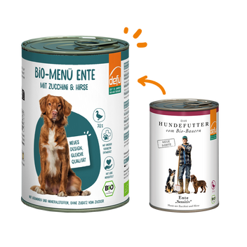 Hund Bio-Menü Ente mit Zucchini & Hirse