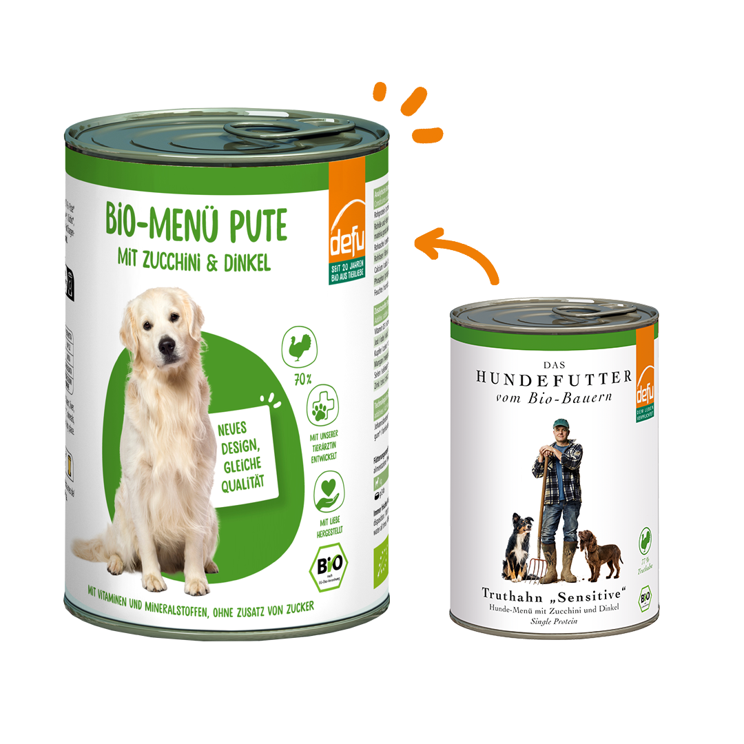 Hund Bio-Menü Pute mit Zucchini & Dinkel