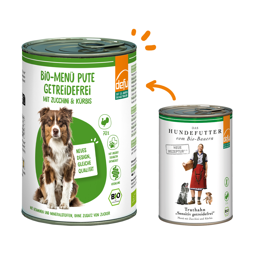Hund Bio-Menü Pute getreidefrei mit Zucchini & Kürbis
