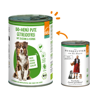 Hund Bio-Menü Pute getreidefrei mit Zucchini & Kürbis