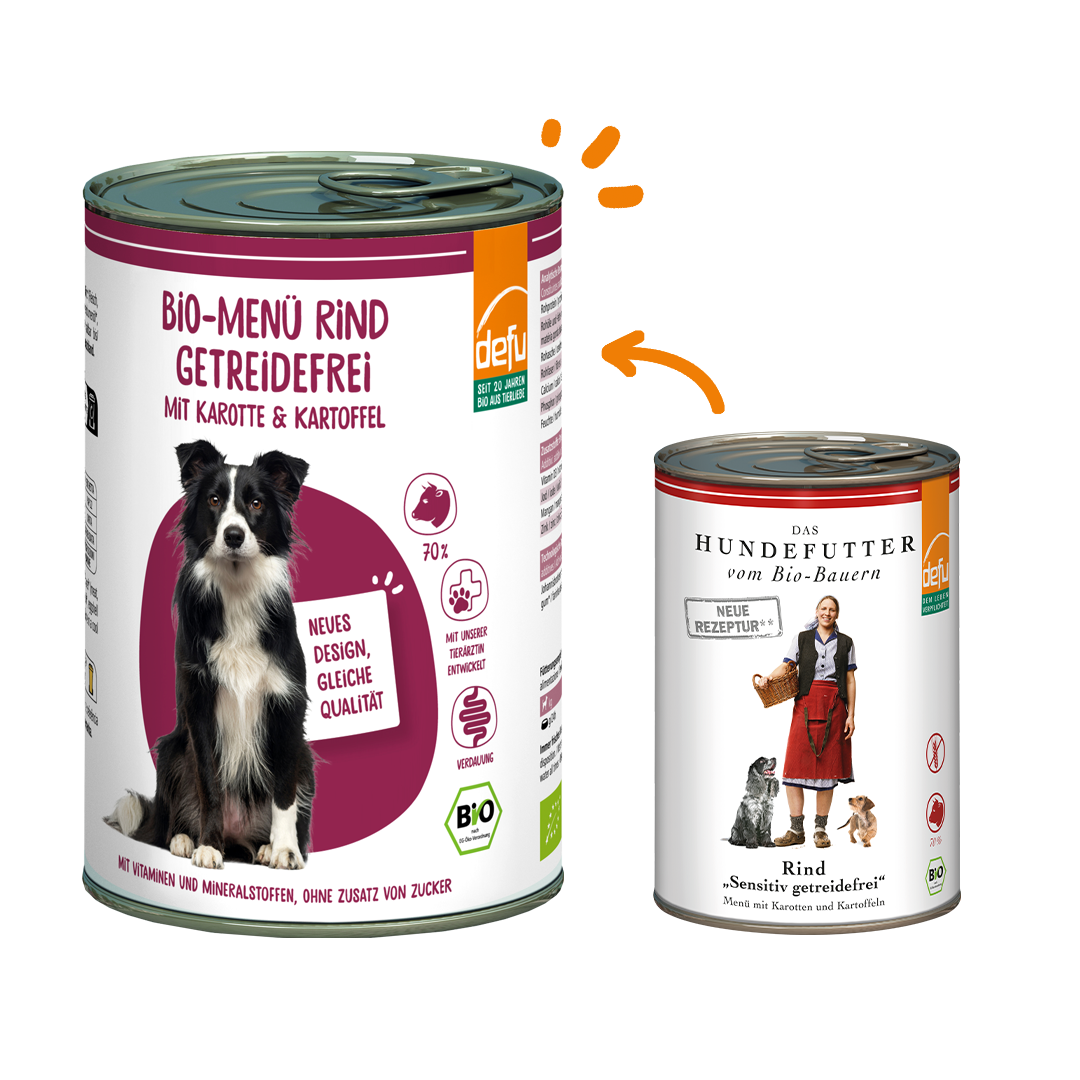 Hund Bio-Menü Rind getreidefrei mit Karotte & Kartoffel