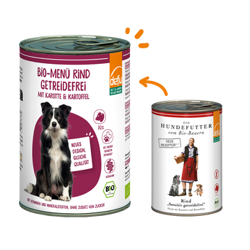 Hund Bio-Menü Rind getreidefrei mit Karotte & Kartoffel