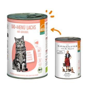 Katze Bio-Menü Lachs mit Geflügel