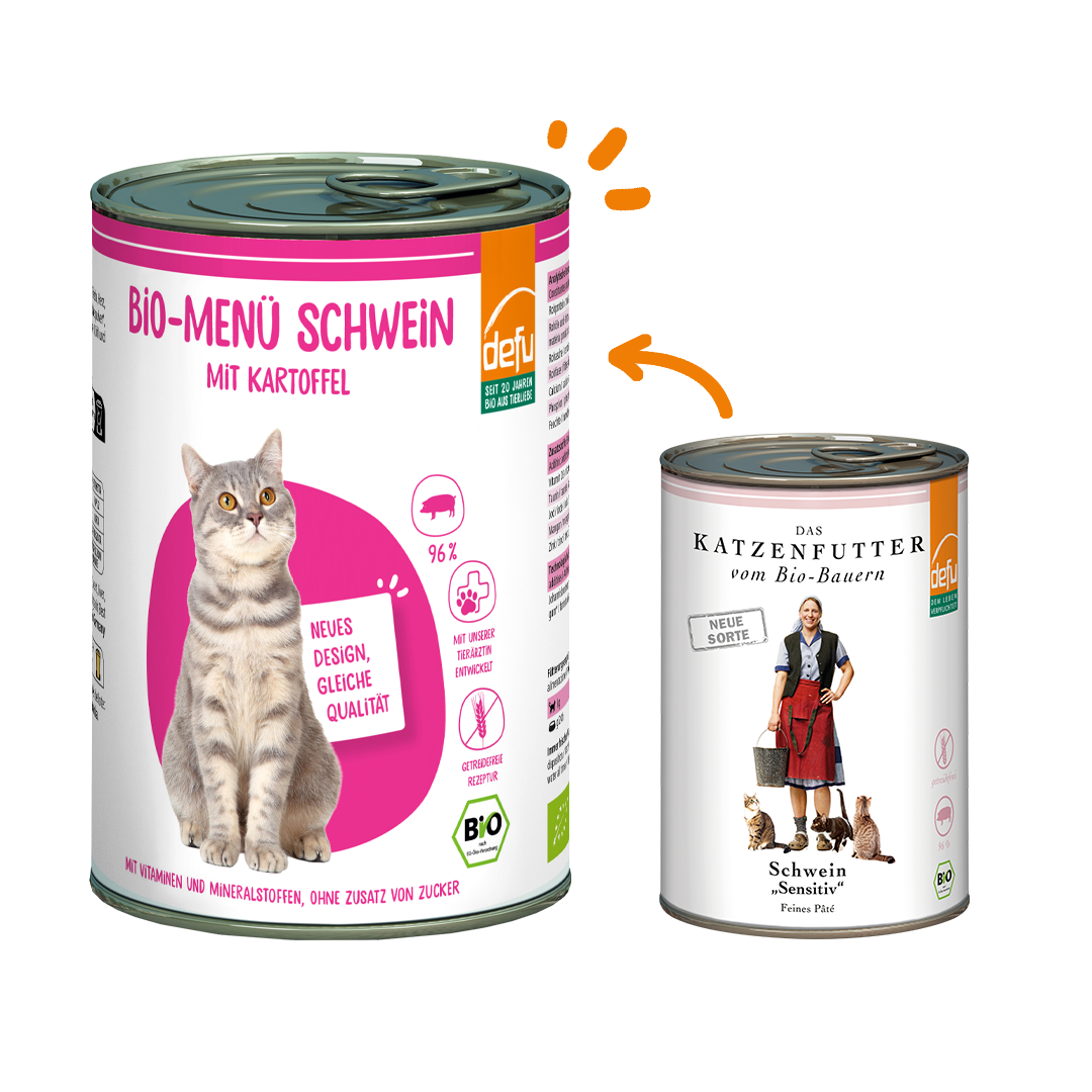 Katze Bio-Menü Schwein mit Kartoffel