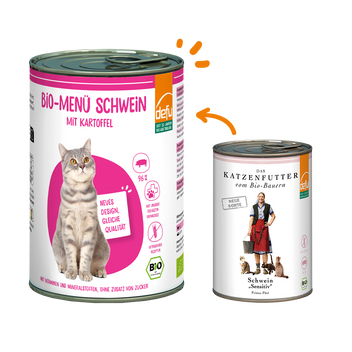 Katze Bio-Menü Schwein mit Kartoffel