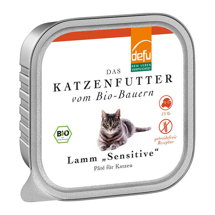 defu bio Nassfutter Katze Lamm Sensitive Pâté