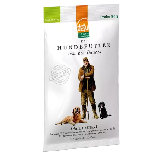 Hund: Adult Bio-Geflügel - 80 g - Probe