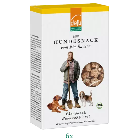 Hund: Bio-Snack Huhn & Dinkel - Vorteilspack 6 x 200 g
