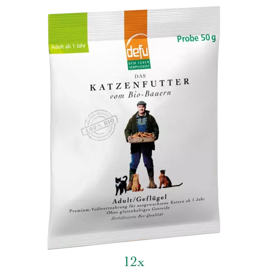 Katze: Adult Geflügel - 12 x 50 g - Probe