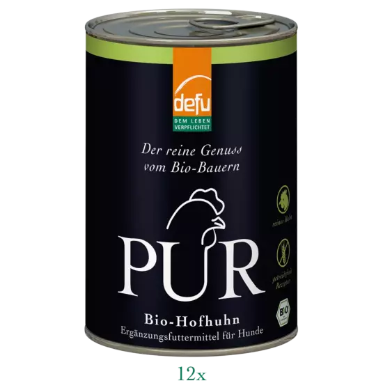 Hund: PUR Bio-Hofhuhn - Vorteilspack 12 x 400 g