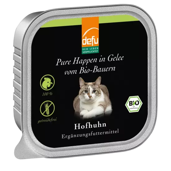 Katze: Bio-Hofhuhn - Pure Happen in Gelee - 100 g - Probe