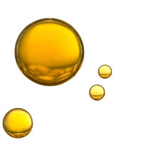 große und kleine Öltropfen links